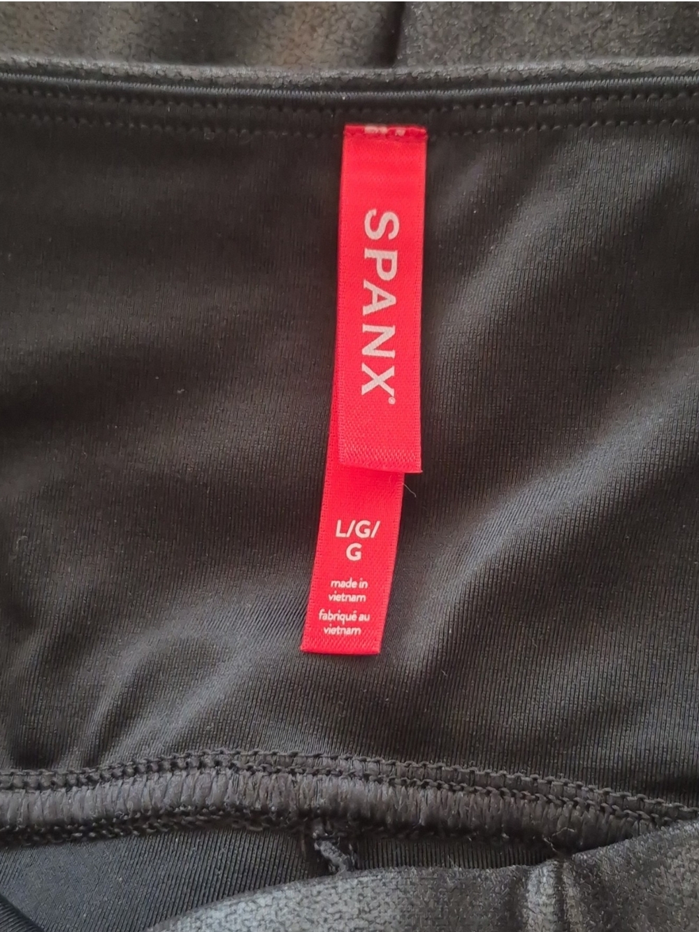 SPANX Quilted Faux Leather Leggings - Black Sz L - Picture 9 of 12